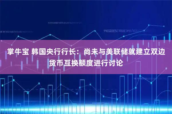 掌牛宝 韩国央行行长：尚未与美联储就建立双边货币互换额度进行讨论