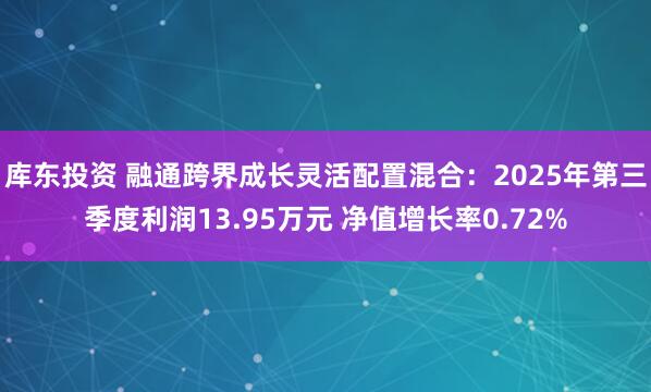 库东投资 融通跨界成长灵活配置混合：2025年第三季度利润13.95万元 净值增长率0.72%